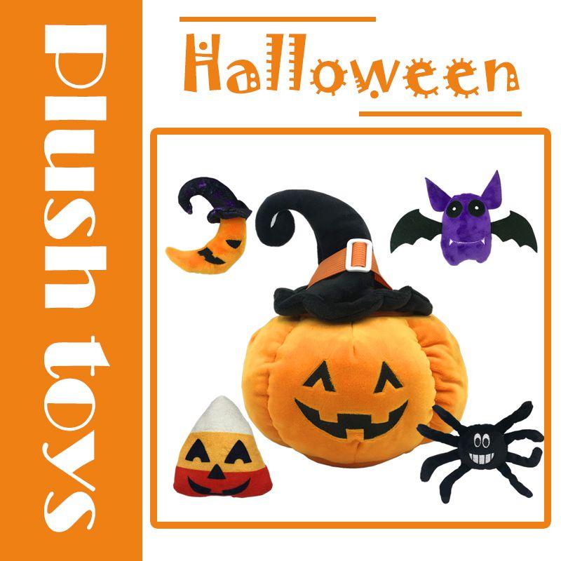 Halloween Pumpkin Plush Toy Sofa Throw Pillowcase Home Decor Bat Spider Rice Ball