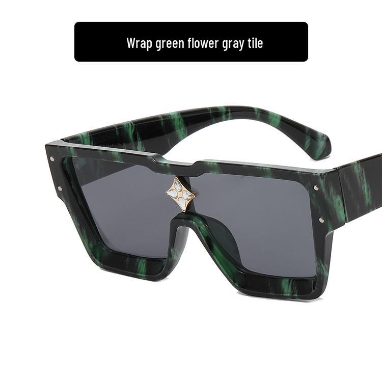 2022 Rhinestone Trend Large Frame Women's One-Piece Sunglasses