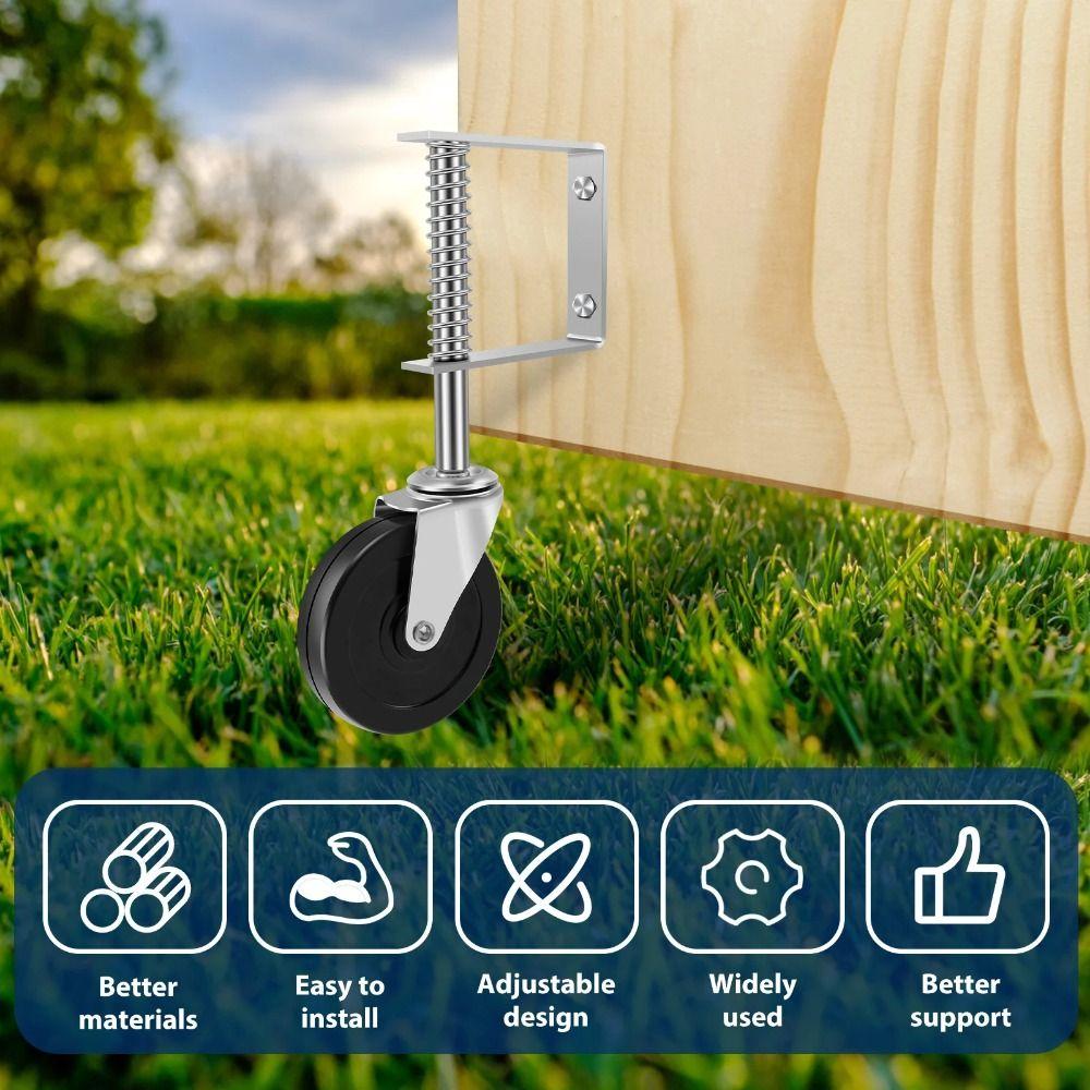 Heavy-duty Spring Loaded Caster 4 Inch Spring Damping Wheel Door Gate Wheel Household