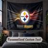 Custom Name Text Tapestry,Pittsburgh Steelers Decorative Wall Hanging, Background Tapestry For Home Bedroom