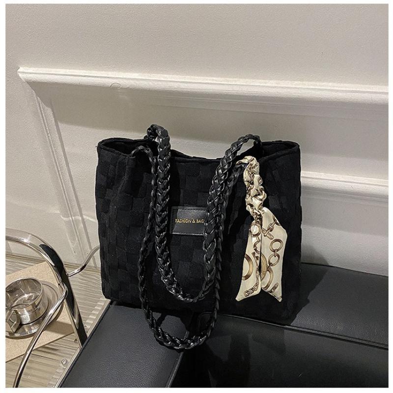 Autumn and winter new large-capacity bag women's casual foreign-style canvas shoulder bag 2024 texture class commuter tote bag