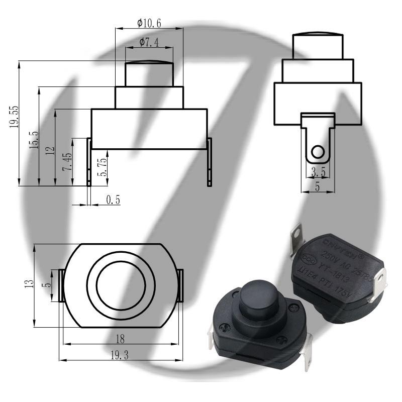 12x12 LED Flashlight Desk Lamp with Self-Locking Power Switch