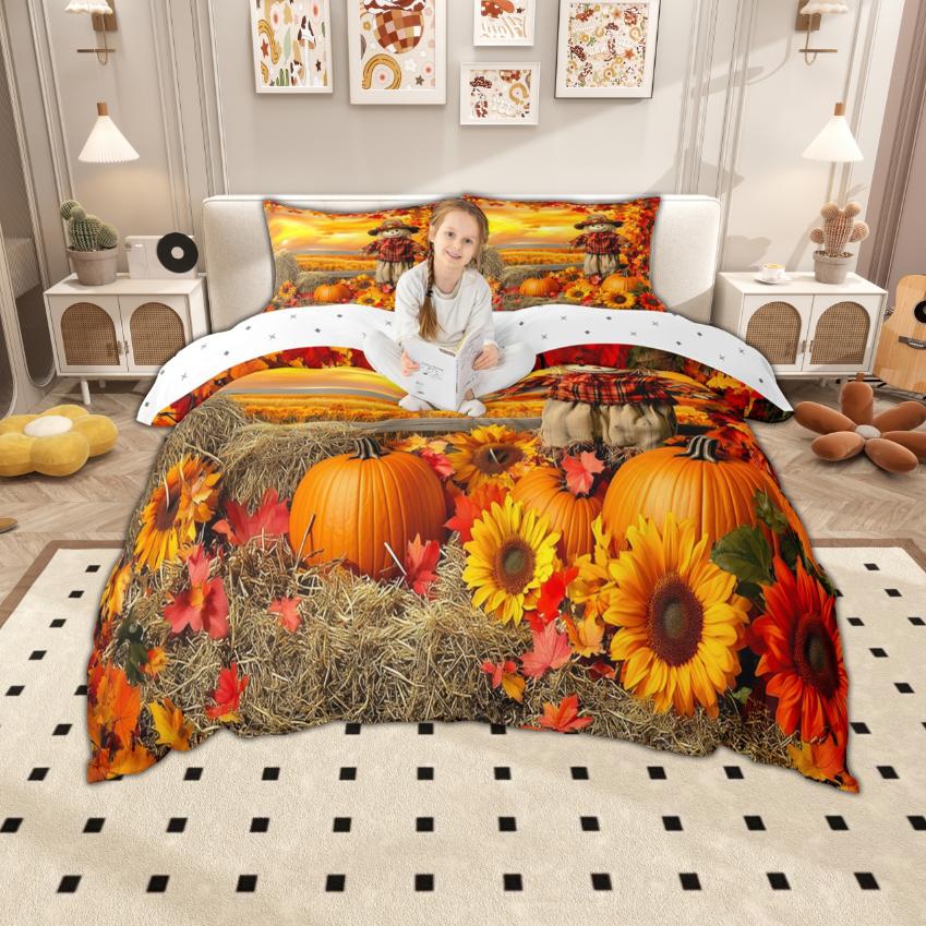 

Comforter Homewish Halloween Pumpkin For Children Cartoon Bats Ghosts Bedding Set Kawaii Spooky Animal Bed Set Comforter (quilt)-EU Single(135*200cm)3pcs
