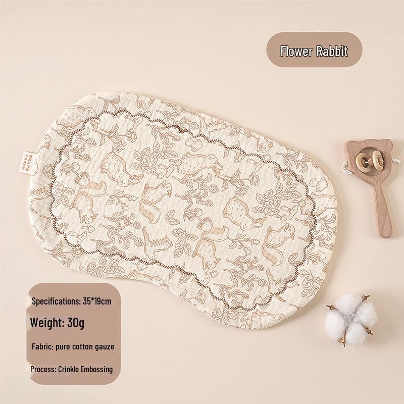 Cloud-Shaped Newborn Pillow, Ten-Layer Cotton Gauze, Baby Flat Pillow and Burp Cloth, Customizable Logo