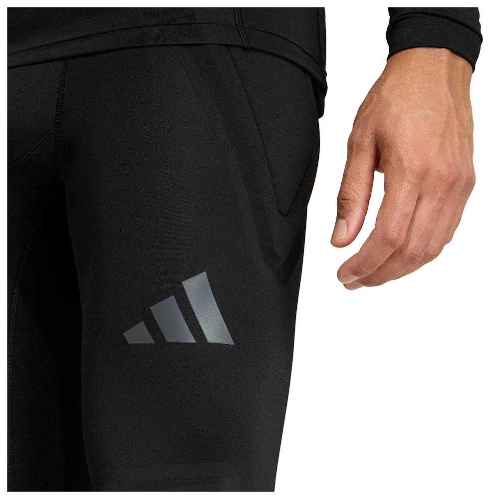 adidas Padded Goalkeeper Baselayer Leggings Compression Fabric Black