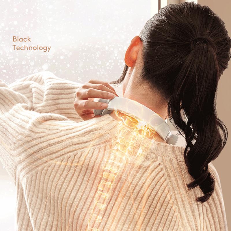 Hanging Cooling Neck Massager Cooler Heater Mini Portable Air Conditioner Bladeless Fan Wireless Cold Hot Compress Massage
