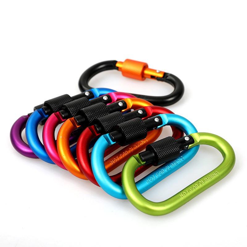 Bold No. 8 Aluminum Locking Hook D-Ring Carabiner Quick Link Nut Buckle for Backpacks