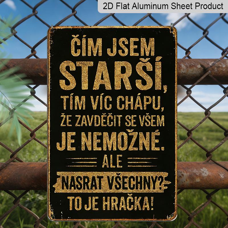 2D Flat, 1pc Czech Slogan Tin Sign 7.87x11.81inch | Aluminum Metal Wall Art | Vintage Style Decor for Home, Restaurant, Cafe, Bar, Garage | Funny