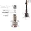 Compact Tri Clamp 1.5"  x 1/2" Compression Adapter Fit 1/2"OD SS Tube Stainless Steel 304 Homebrew Tube Fitting Brewer Hardware