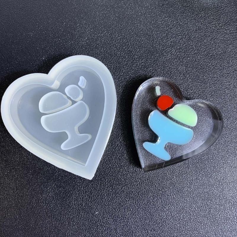 Moule en Silicone Souple Moule Sable Mouvant Crème Glacée Art Résine Artisanat DIY Pendentif Fait Main Breloques Fournitures de Fabrication de Bijoux