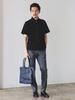 [Beams Heart] Canvas Bag Faux Leather Tote Bag Men's NAVY FREE