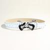 Jeans Belt Women'S Decorative Casual Belt Guitar Buckle Rock Punk Simple Belt