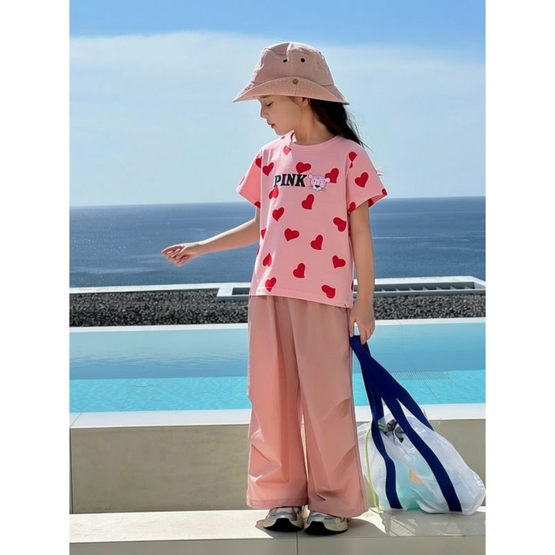 Children's Pure Cotton Printed Short-Sleeved T-Shirt 2026 Summer New Style Kidsren's Clothing Korean Style Girls Cartoon Tops Baby Clothes