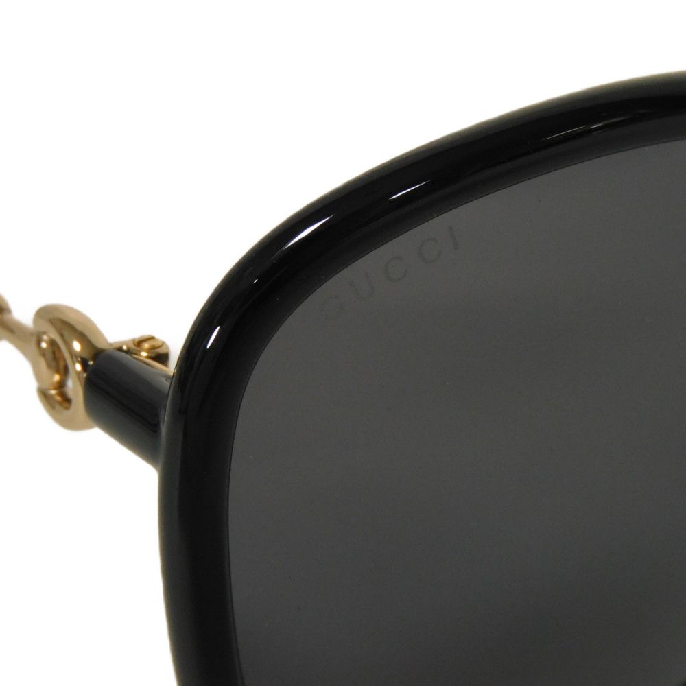 Used 9539 Butterfly Shape GG0892SA 7968 Square Plastic Gold Horsebit Acetate Black Women's from Japan AUTHENTIC