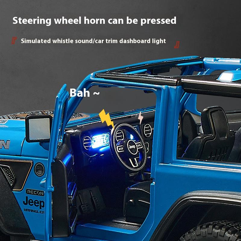1/18 Jeep Wrangler Rubicon Off Road SUV Alloy Diecast Model Car Desktop Display Collectibles Ornaments Holiday Present for Boys
