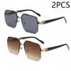 New Men's Metal Sunglasses Square Half Frame Rice Nails Casual Trend Personality Retro Fashion Outdoor Sports Eyeglasses