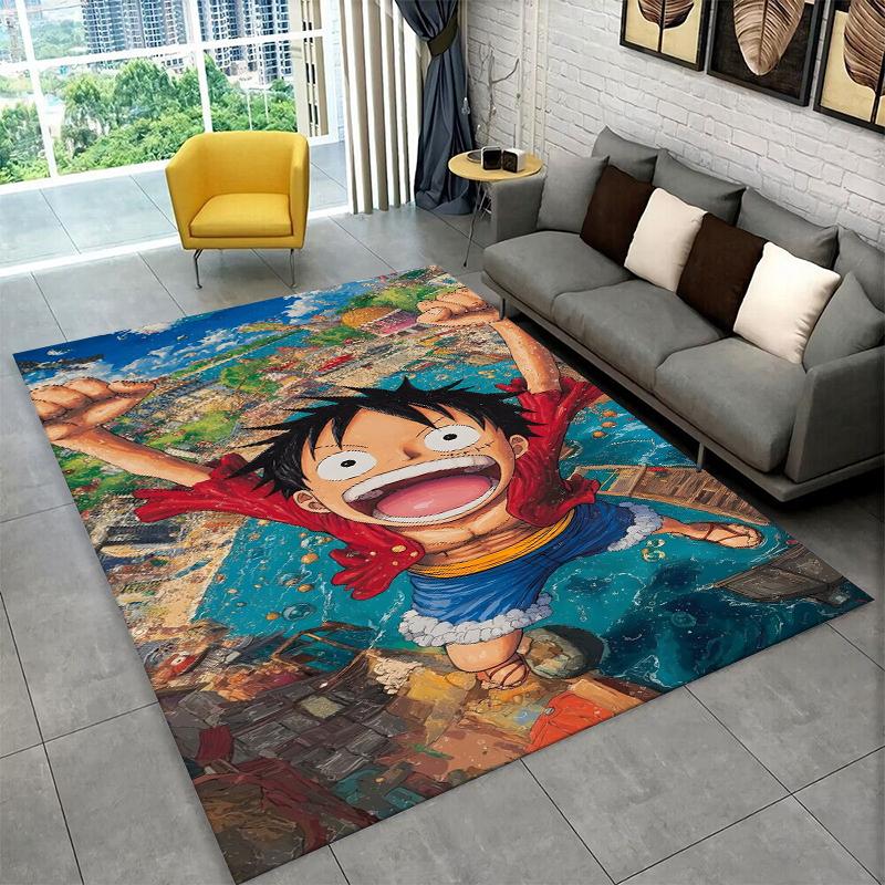 Anime Zoro One P-Piece Kreslený Koberec pre Hernú Miestnosť Spálňu Obývaciu Izbu Pohovku Domáce Dekorácie, Detský Koberec Protišmyková Podložka na Podlahu