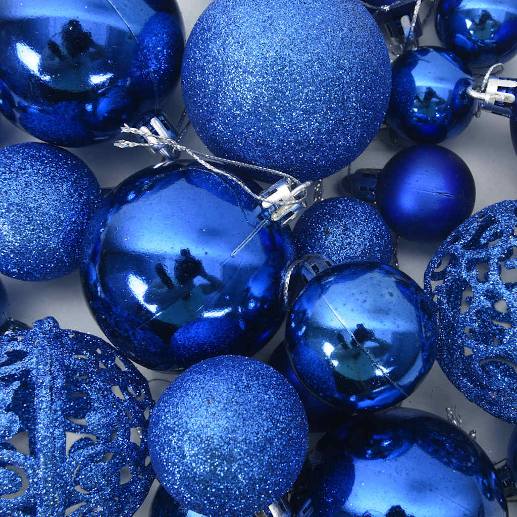 111 piece Christmas Ornament Set Blue Polystyrene