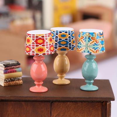 1:12 Lampada da scrivania in miniatura per casa delle bambole Modello di studio Mobili per casa delle bambole Decorazione Micro scena Luce Ornamento Giocattoli per giochi di ruolo