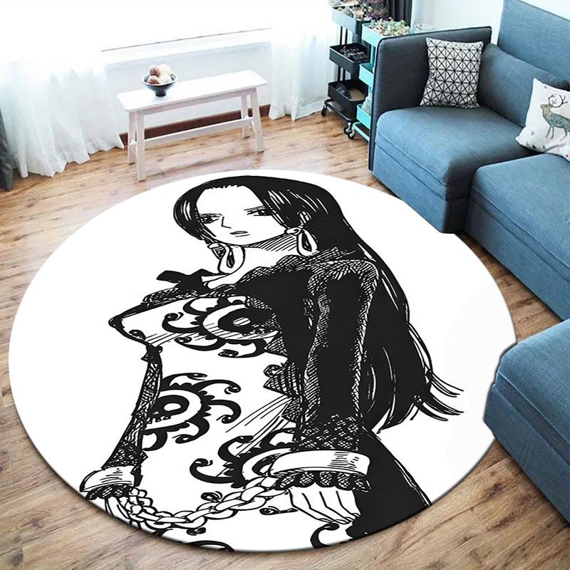 One Piece Boa Hancock Round Area Rug Carpet Rug For Living Room Bedroom Sofa Playroom Decor Nonslip Floor Mat