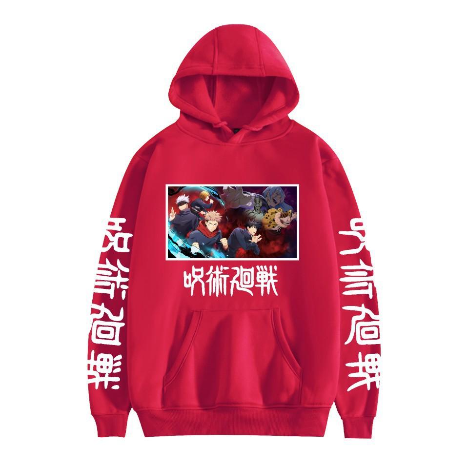 Mens Womens Hoodie Jujutsu Kaisen Anime Hoodies Streetwear Harajuku Casual Printed Hooded Pullover Sweatshirts