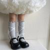 Simplicity Kids Girl Sock Korean Fashion Solid Color Tie Bow Ruffle Calf Sock Autumn Soft Cotton Children School Sock