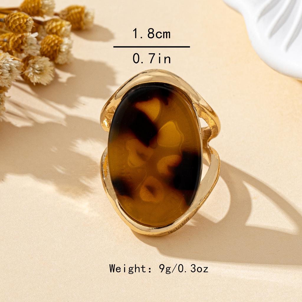 A Women's Ring, Acrylic Leopard Print Retro Fashion Ring, Suitable for Daily Wear and Vacation Wear