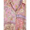Ur Spring New Women's Silk Satin Texture Printed Shirt