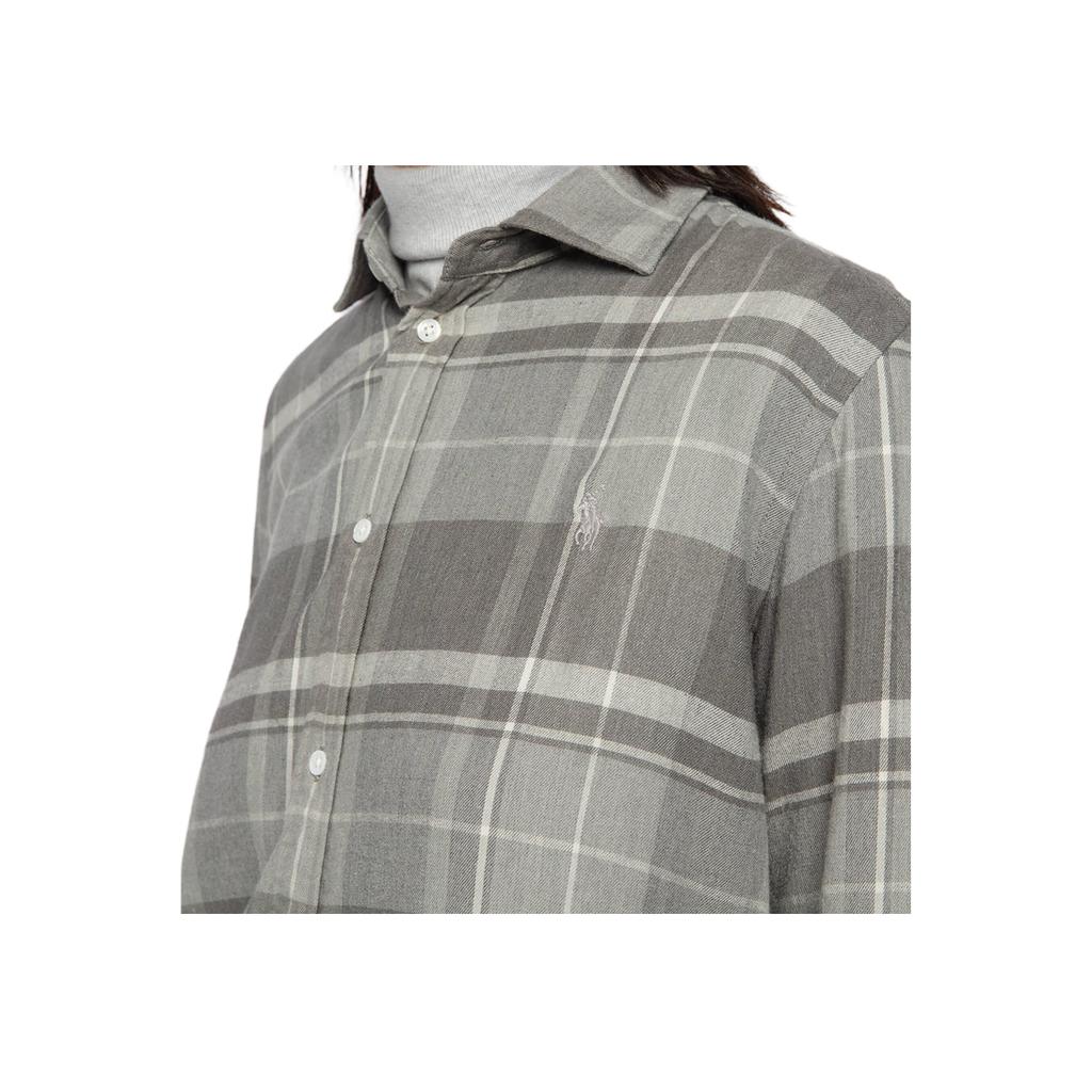 Polo Ralph Lauren Kostkovaná volná jednořadá košile s dlouhým rukávem Dámské košile Šedá 211815409-001