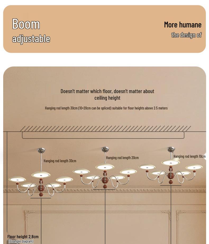 Retro Chinese Style Chandelier with French Cream Design for Living Room and Bedroom