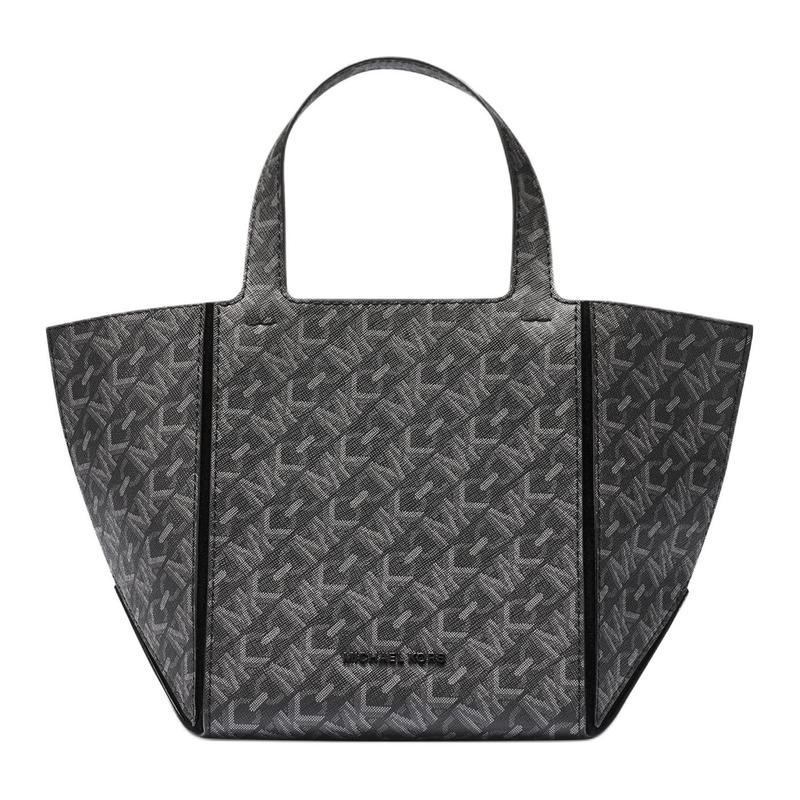 MICHAEL KORS Jordi brand logo open closure, artificial leather, Tote bag, shopping bag, handbag, small size, women s black чёрный