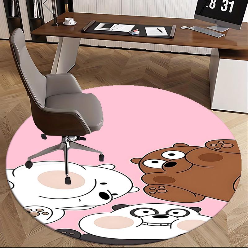 Runder Teppich Stuhlmatte: Süßes Cartoon-Tierdesign für Heimdekoration, Bürogebrauch und als Geschenk - Geeignet für Schlafzimmer, Wohnzimmer s0501b