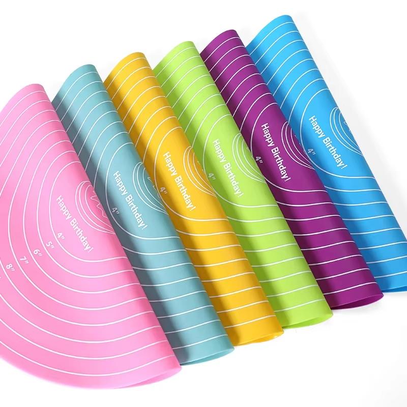 Round Silicone Baking Mat For 12-Inch Diameter Cake Turntable Pad Non-Slip Pad Cake Stand Food Grade Kitchen Baking Tool