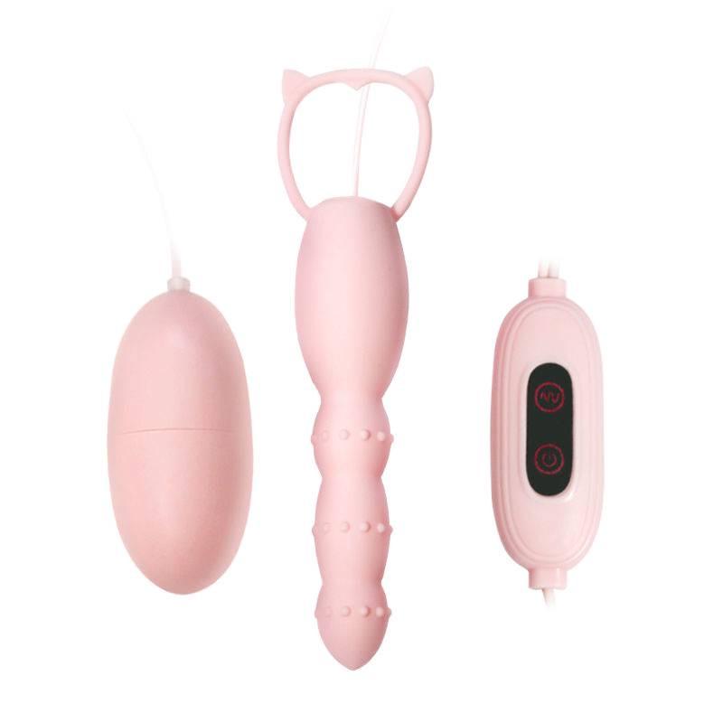 Happy Bubble Double-Headed Vibrator & Anal Plug - Clitoral, Foreplay, and Couple Erotic Toy