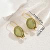 2025 New Style Hot Selling Women's Jewelry, Geometric Inlaid Emerald Earrings Versatile High Sense