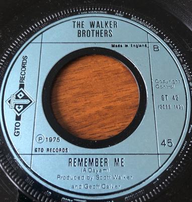 7inch Record WALKER BROTHERS - No Regrets GT42 GTO 1975 UK Rock Used