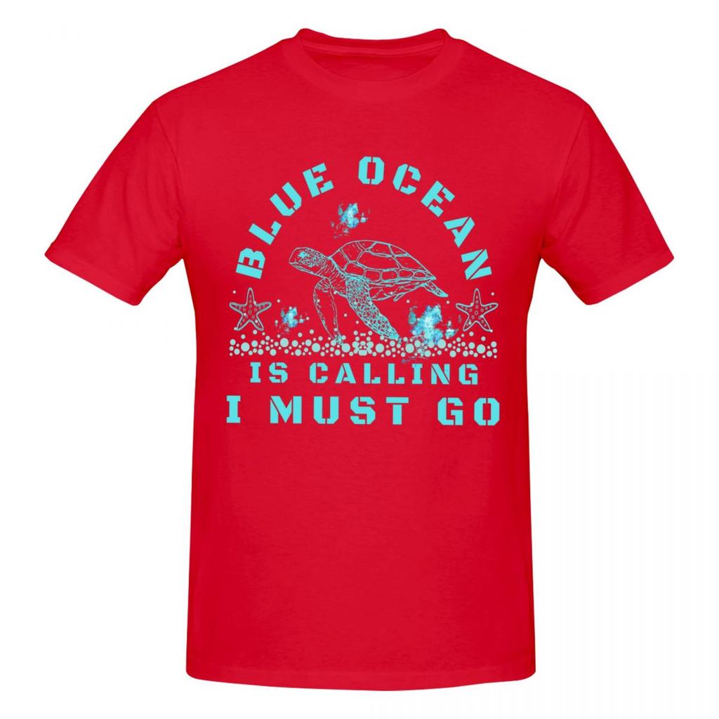 Unisex The Ocean Is Calling Turtle Lover Sea Thermal Awesome T Shirt Streetwear Oversized Cotton Sleeve Custom Tshirts