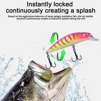 5Pcs 5.5CM/6G Luminous Sinking Minnow Fishing Lure with Hooks Glow-in-the-dark Hard Artificial Bait Freshwater Saltwater Trout Bass Fishing