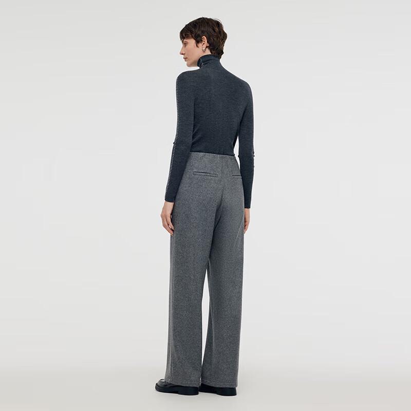 GOELIA Women's Winter Wool Blend Wide-Leg Pants