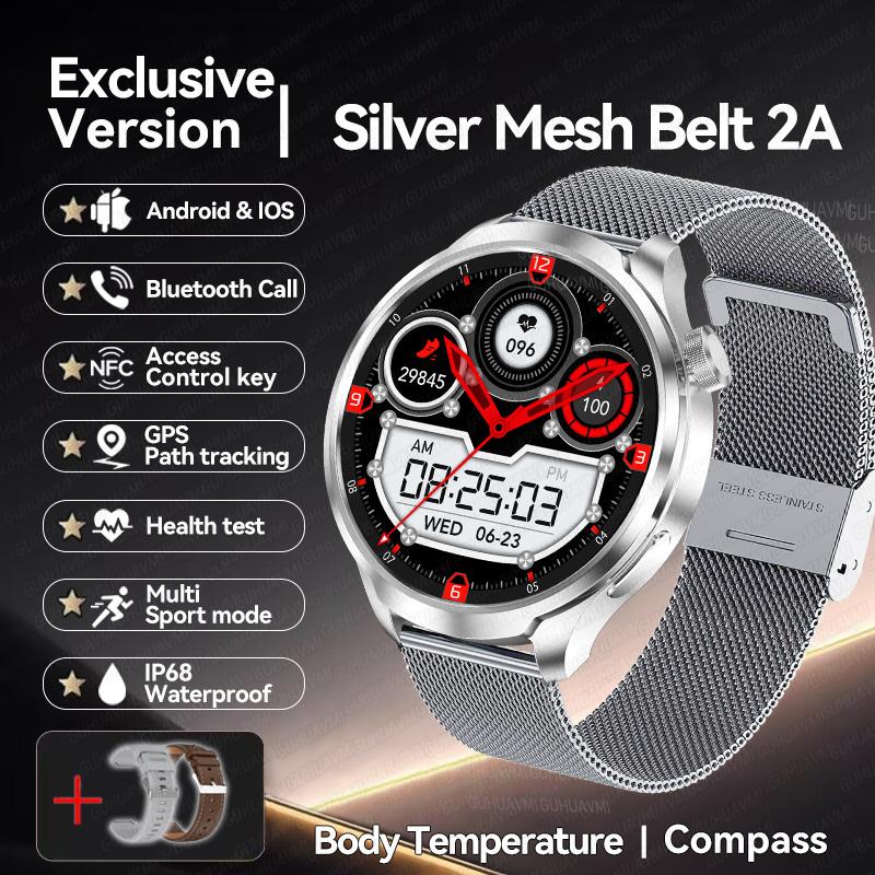 New Brand Global Version Smart Watch 1.85"AMOLED GPS Track Bluetooth Call 410mAh Battery NFC IP68 Waterproof Smartwatch Men