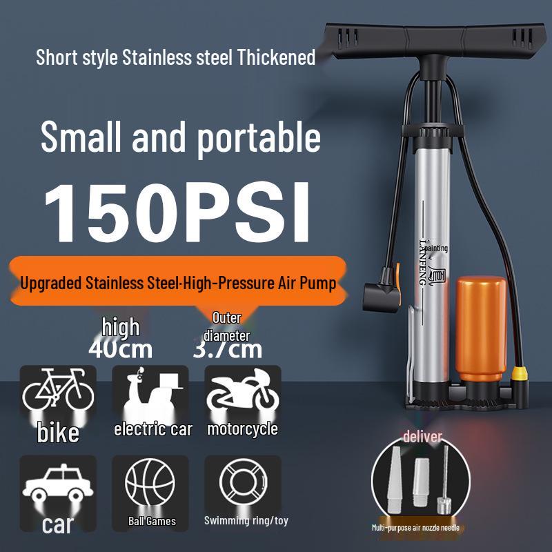Universal High-Pressure Air Pump for Bikes, Cars, and Basketballs with Inflation Cylinder