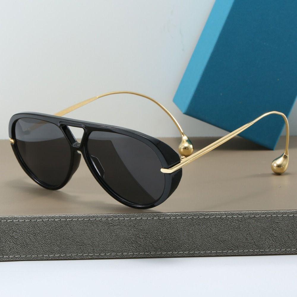 Anti-UV Women  Round  Sunglasses Trendy Oversized Shades Eyeglasses Retro Men Sun Glasses  Pilot