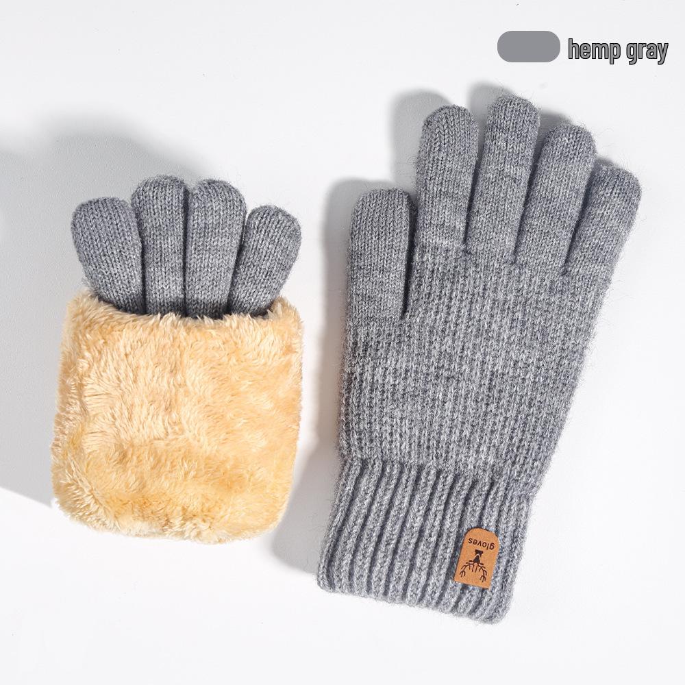 Women's Winter Knitted Gloves, Double-Layer Velvet, Thickened, Cold-Proof, Warm, Touchscreen, Perfect for Outdoor Cycling.