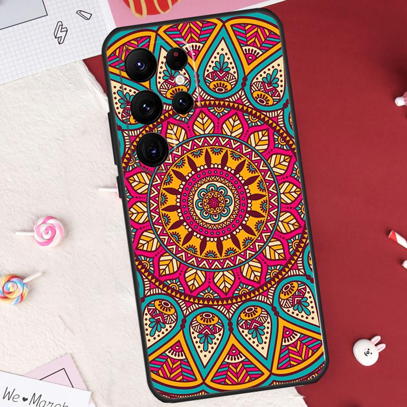 

Mandala Flower Totem Case For Samsung Galaxy S26 Ultra S20 S21 S22 S23 S24 S25 Ultra S10 Plus S25 FE Cover Shell Galaxy S20 Plus