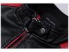 Męska Retro Patchworkowa Skórzana Kurtka Biker, Stójka, Ciepła, Jesień/Zima Casualowa Moda