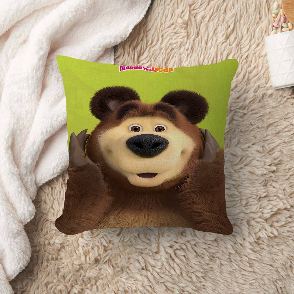 Cartoon MMasha And The BBears Pillow Cushion Cover Pillowcase Living Room Sofa Home Decor Customized 30x30 cm
