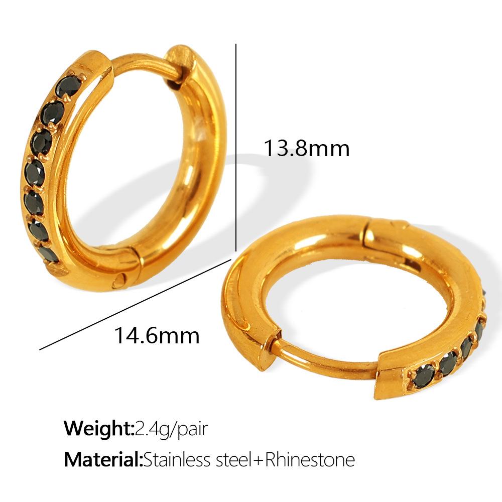 Yori Delicate Colorful Bling Simple Round Earrings Fashion Thin Finger Korean High Quality Jewelry 18K Golden Accessories