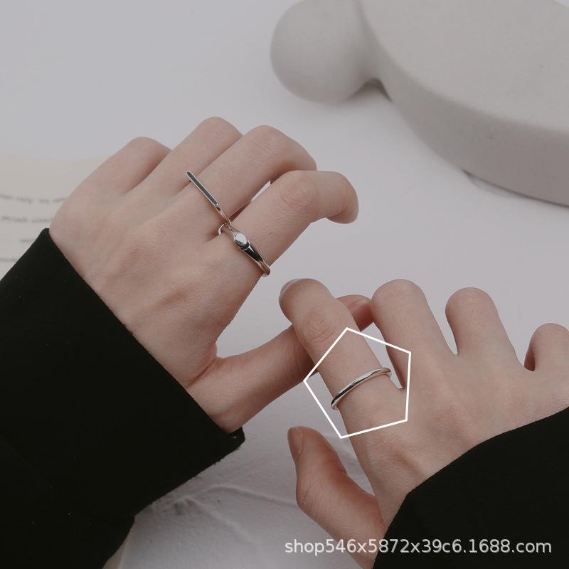 Personalisierter Retro-Ring Damen Kalter Wind Kreative Kette Stern Schlichter Ring Nische Thailändisches Silber Retro-Ring