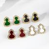 Black Gourd Design Women's Electroplated Titanium Steel Earrings