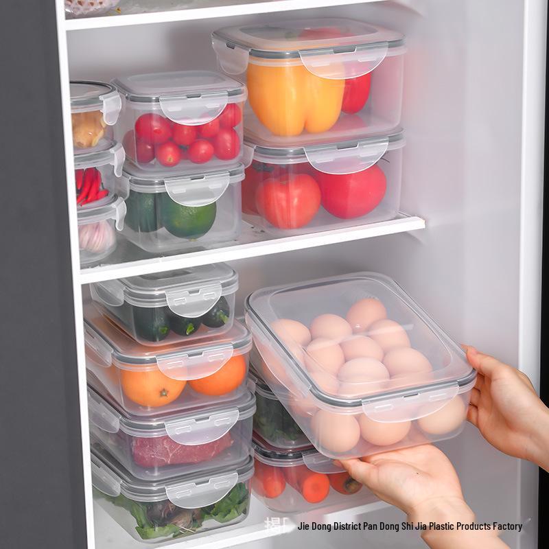 Transparent Rectangular Food Storage Container with Lid